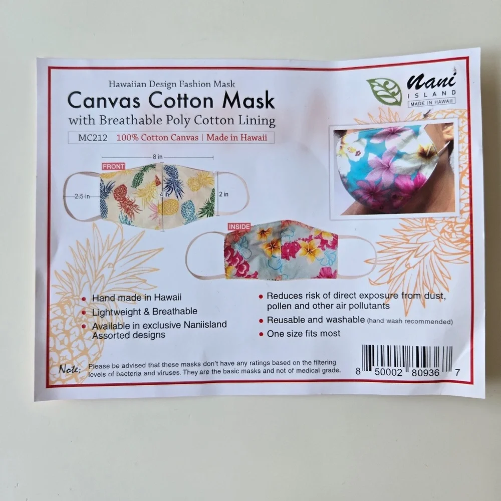 🌺 Cherry Blossom/ Tropical Floral Face Mask Reusable Washable Cotton - Picture 3 of 4